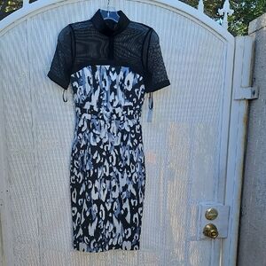 Karen Millen Black and White Mini Dress